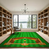 Playful Baseball Field Area Rug