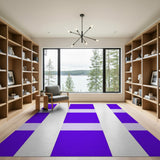 Purple White Vertical Stripe Area Rug