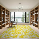 Vibrant Yellow Honeycomb Geometric Area Rug