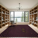 Neon Pink Gold Geometric Maze Rug