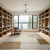 Modern Geometric Brown Tan Brown and Tan Area Rug