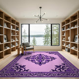 Traditional Persian Purple Ornate Medallion Area Rug