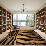 Tiger Stripe Brown Tan Area Rug
