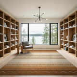 Brown Tan Striped Southwestern Area Rug