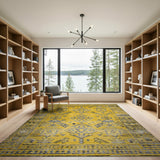 Yellow Tribal Geometric Area Rug