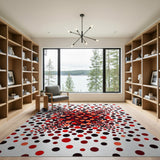 Radiant Red Circle Burst Area Rug