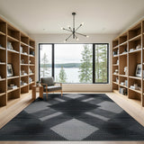 Diamond Black and White Black White Geometric Diamond Area Rug