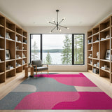 Multi-color and Patterns Vibrant Pink Grey Geometric Modern Area Rug