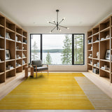 Yellow Geometric Striped Area Rug