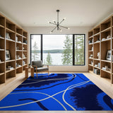 Wave Abstract Blue Wave Area Rug