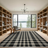 Rustic Farmhouse Black and White Classic Black White Checkered Area Rug