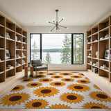 Vintage Sunflower Bloom Area Rug