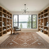 Tan Diamond Geometric Southwestern Area Rug