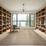 Geometric Modern Beige Grid Woven Area Rug