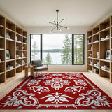 Floral Ornate Red Persian Floral Area Rug