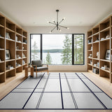 Black White Geometric Grid No. 31 Area Rug