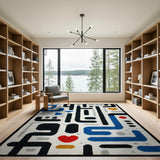 Abstract Geometric Maze Area Rug - Multi-Color