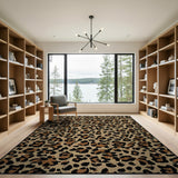 Boho Chic Leopard Print Tan Area Rug