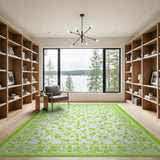 Lime Green Floral Scatter Area Rug
