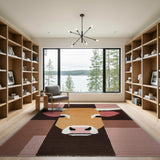 Geometric Longhorn Cow Head Rug