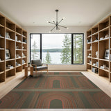 Green Classical Arches Column Area Rug