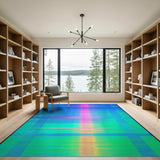 Multi-color and Patterns Vibrant Multi-Color Geometric Grid Rug