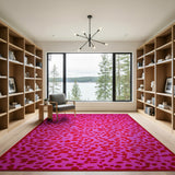 Pink Vibrant Pink Leopard Spot Area Rug