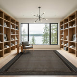 Beige Black Dotted Geometric Area Rug