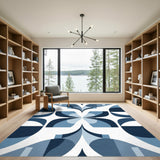 Geometric Modern Blue Geometric Modern Area Rug