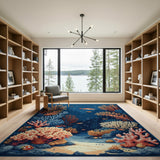 Vibrant Coral Reef Underwater Area Rug