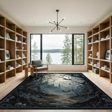 Gothic Haunted Castle Moonlit Bat Forest Rug