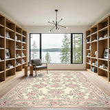 Pink Vintage Rose Floral Area Rug