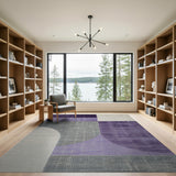 Purple Grey Geometric Abstract Area Rug