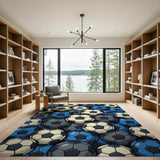 Stacked Soccer Balls Area Rug