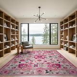 Blush Pink Floral Vintage No. 13 Area Rug