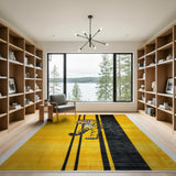 Bold Yellow Tiger Striped Area Rug