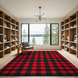 Red Plaid Classic Red Black Buffalo Plaid Area Rug