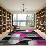 Multi-color and Patterns Abstract Geometric Pink Grey Area Rug
