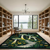 Enchanted Glowing Mushroom Forest Rug
