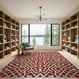 Crimson Persian Trellis Area Rug