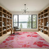 Blush Peony Pink Blush Pink Peony Floral Area Rug