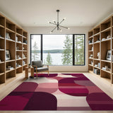 Modern Red Abstract Area Rug