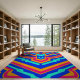 Vibrant Multi-Color Geometric Multi-color and Patterns Area Rug