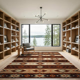 Southwestern Brown and Tan Southwestern Geometric Brown Tan Area Rug