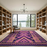 Vibrant Purple Geometric Southwestern Area Rug