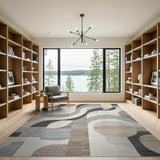 Modern Abstract Grey Geometric Area Rug