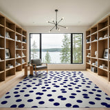 Navy Polka Dot Area Rug