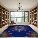 Rainbow Microphone Burst Area Rug