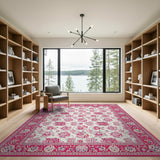 Traditional Persian Pink Floral Persian Area Rug