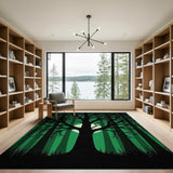 Moonlit Haunted Forest Silhouette Area Rug